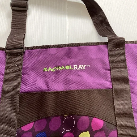Rachael Ray Purple Tote Bag 15x14x6" Adjustable Handles - Picture 2 of 11